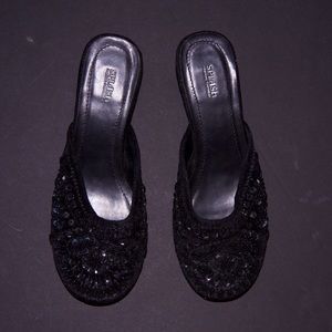 Splash Black sequin slip-on dress shoes